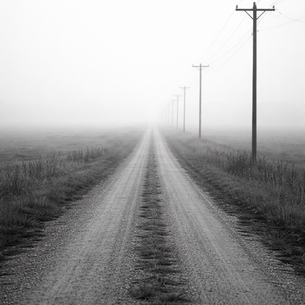 Black and White Rural Road Art Print Photo 8x10 Glossy